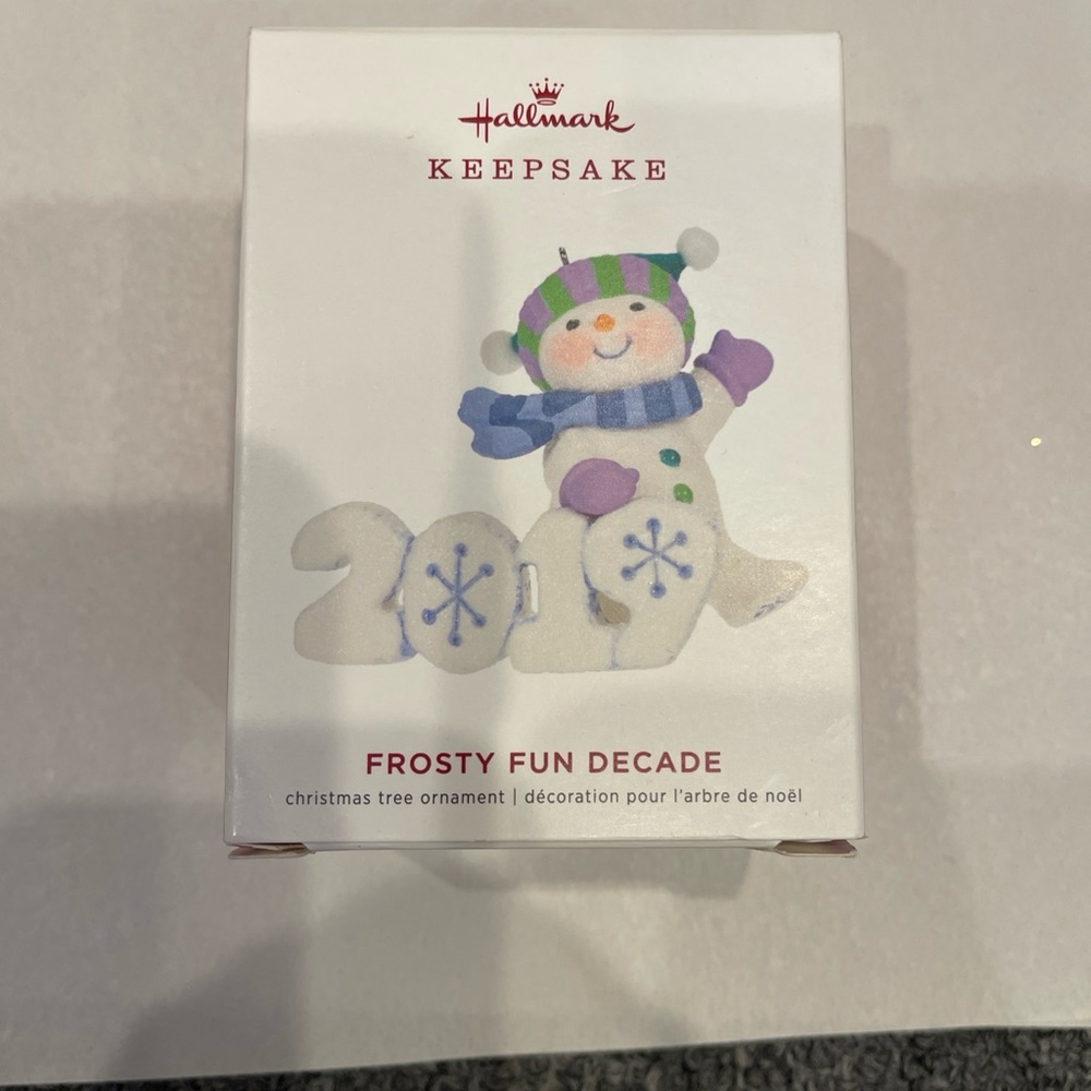 Hallmark Frosty Fun Snowman Ornament with Green and Blue Accents 2019 Christmas